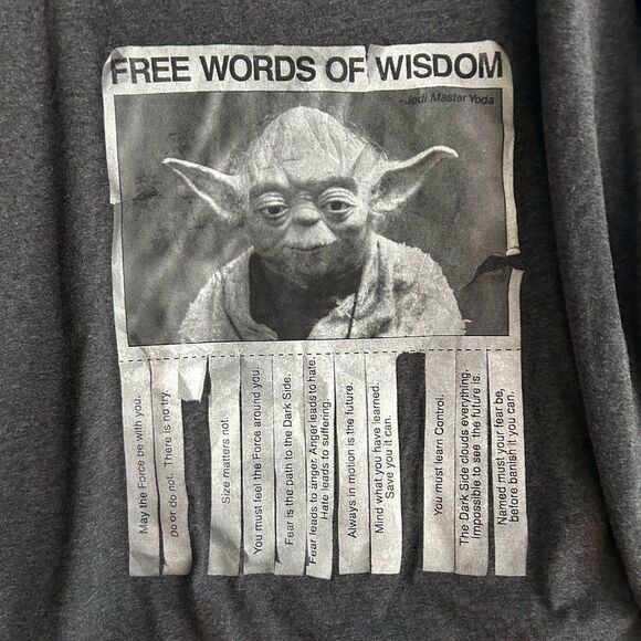 Star Wars Gray Yoda Wisdom Tee XL - Picture 4 of 15